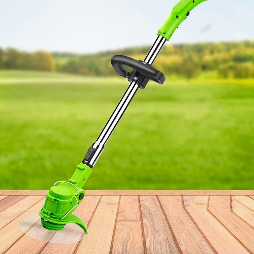 ELzEy Cortacésped inalámbrico, cortacésped doméstico pequeño Hecho de Material de Metal Verde, cortacésped Manual con batería de Litio for Patio y jardín (Color : Green, Size : Battery*2)