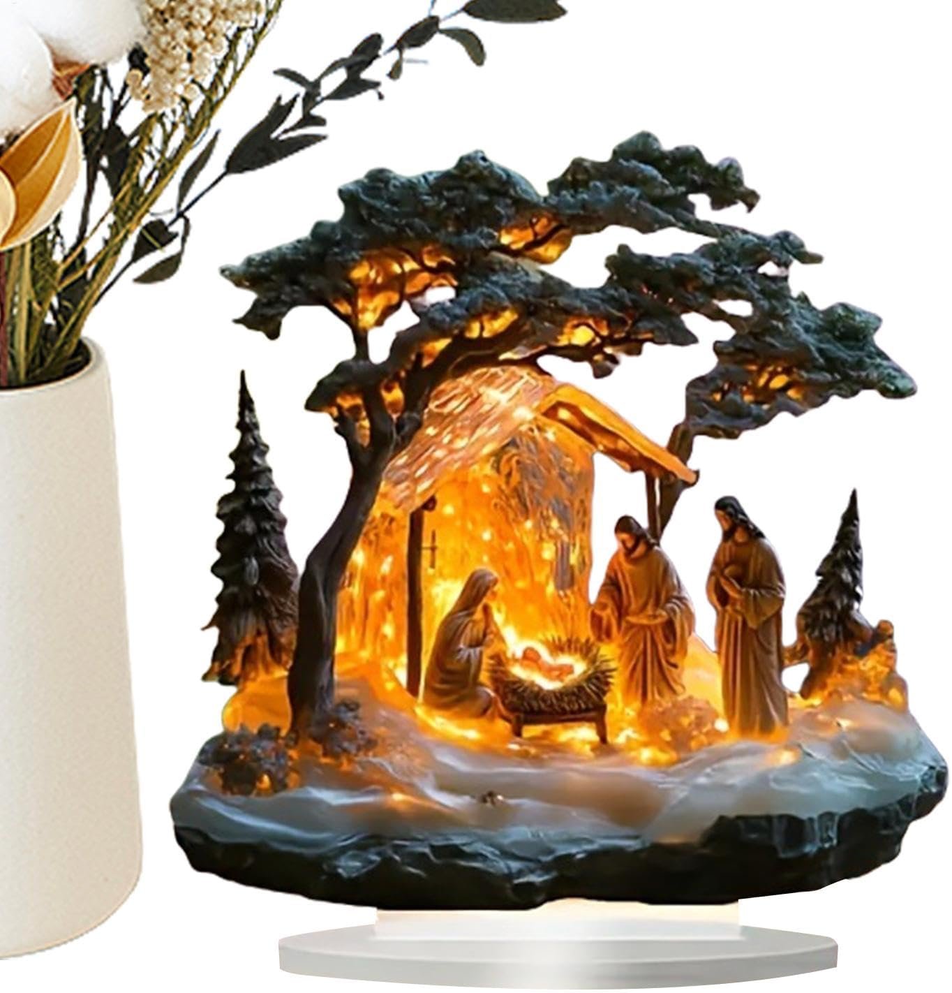 Nacimiento De Acrílico, Figuras De Sobremesa para Navidad, Figuras De Belén Elegantes, Adornos De Belén Exquisitos, Nacimiento De Sobremesa Navideño para Decoración del Hogar